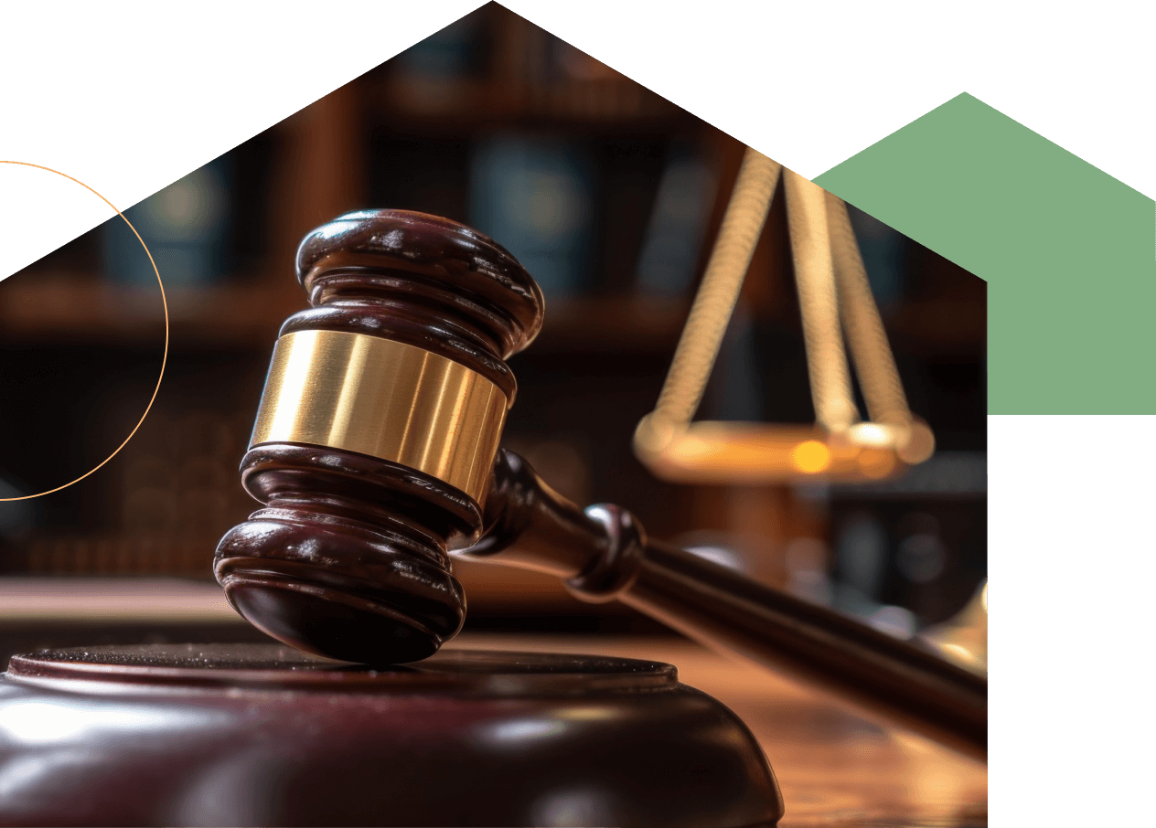 close up gavel and the scales of justice