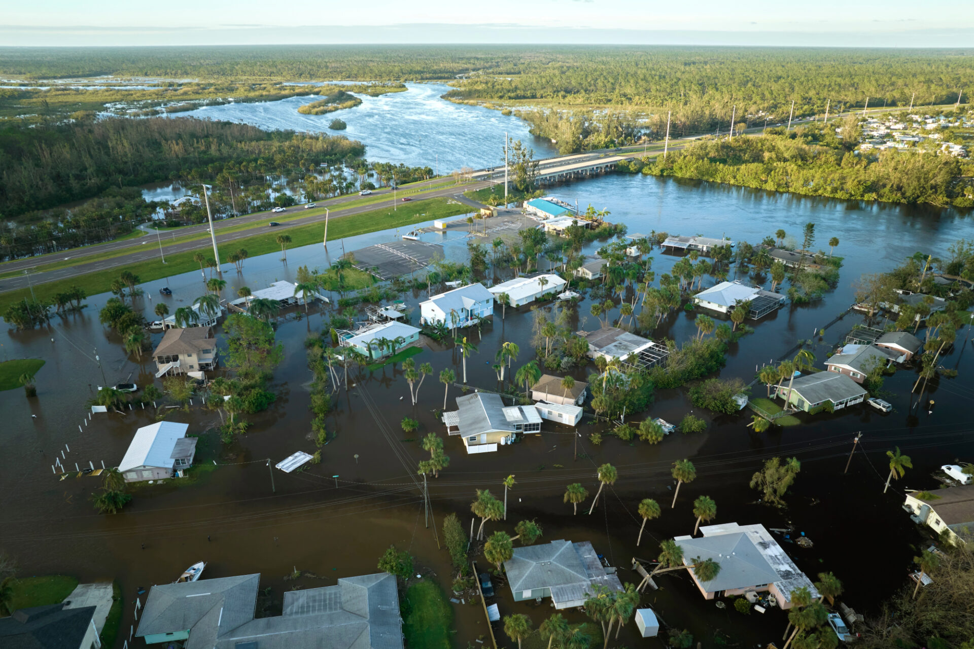 aerial flooding after a hurricane