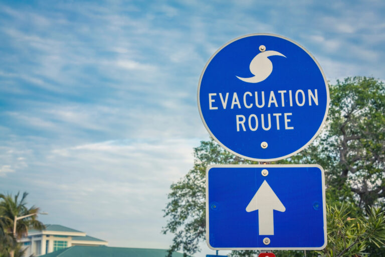 an evacuation route sign