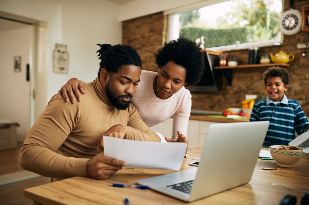 a family reviews their homeowners insurance documents